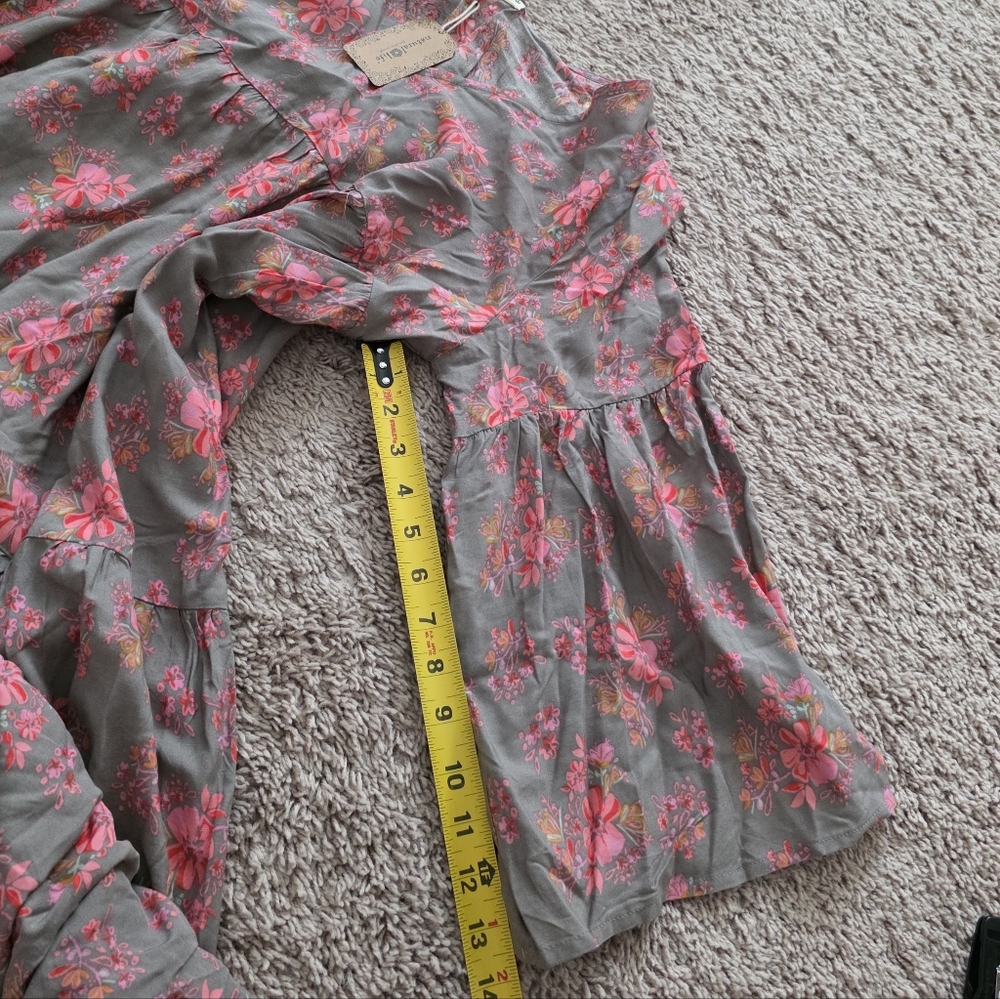 Natural Life Floral Cottage Core Maxi Dress Vneck Flowy Festival Boho X/XL NWT - Picture 5 of 7